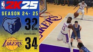 MEMPHIS GRIZZLIES vs LOS ANGELES LAKERS || SEASON 2024-2025 || NBA 2K25