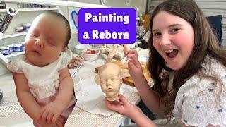 ALIYAH PAINTS A REBORN TO LOOK LIKE HER AS A BABY