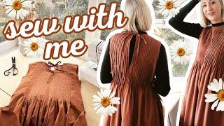 Sewing A Pin-Tuck Dress of DREAMS! (Making the Garden Dress Pattern) | COSY SEWING VLOG