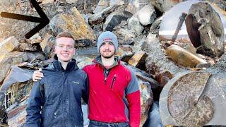 Huge LANDSLIDE Fossil Hunting - MASSIVE Ammonite! | Fossil Hunter