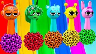 Long Slide Game With Incredibox Sprunki Pinki Oren Simon Sky Vineria 3d Animal game Funny 3d Animals