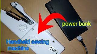 Handheld sewing machine without battery