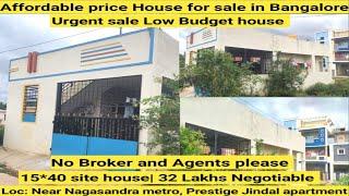 Low Budget urgent house for sale in Bangalore| 32 Lakhs | house for sale in bangalore below 40 lakhs