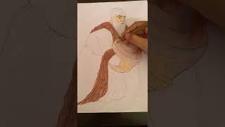 How to draw colour shading Guru Amardas Ji #art #viral #pencildrawing #trending #youtubeshorts