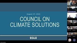 Council on Climate Solutions Meeting - August 27, 2024