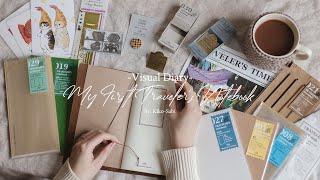 Visual Diary #13 | Putting Together My First Traveler's Notebook | Unboxing Japanese Stationery