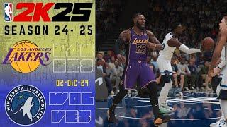 LOS ANGELES LAKERS vs MINNESOTA TIMBERWOLVES || SEASON 2024-205 || NBA 2K25