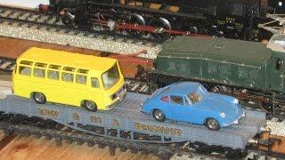 Marklin Faller AMS train car layout HO Anlage mit Faller Autobahn