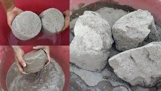 Super soft cement concrete crumbling in lots of water  with dipping || Asmr