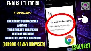 Err Address Unreachable Android || This Site Can't Be Reached Error Chrome or Any Web Browser [Fix]