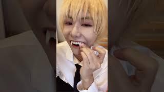 เปลี่ยนฟันตัวเองให้มีเขี้ยวเต็มปาก #NEETTO #cosplay #denji #chainsawman #คอสเพลย์ #เด็นจิ #นีทโตะ