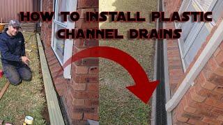 How to easily and quickly install channel drains next to your house footings