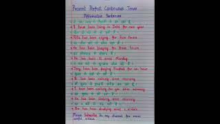 Affrimative Sentences-Present Perfect Continuous Tense #shorts#viral#trending#subscribe#shortvideo