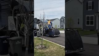 LRS garbage truck on yard waste #garbagetruck