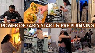 Waking Up Early - 5am Chaos To Calmness | Planned Morning Routine | Husband's Office & School Day