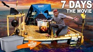 Building a Home Depot Tote Float & Surviving 7 Days - WaterWorld Survival Challenge The Movie