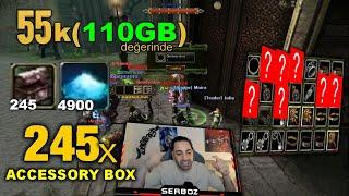 SERBOZ | ZERO'da 4900x Spellden ürettiği 245x Accessory Box'u Kırdırıyor. | Knight Online