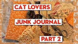 Cat Lover Junk Journal Part 2 | Fabric Tabs!