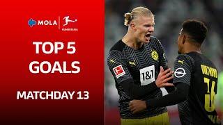 Bundesliga | Haaland, Sané & Co | Top 5 Goals | Matchday 13