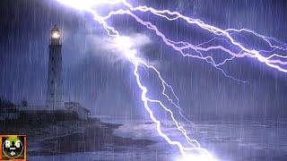 Thunderstorm Sounds with Rain, Waves, Heavy Thunder and Loud Lightning Strikes to Sleep, Relax