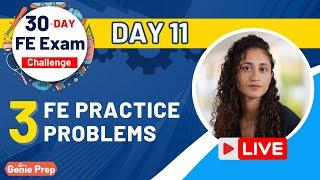 30-Day FE Exam Challenge (Day 11)  -  Solving 3 FE Practice Problems