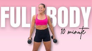 10 MIN FULL BODY WORKOUT WITH WEIGHTS | No Repeats