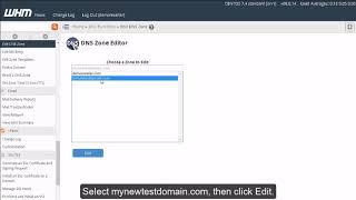 Web Host Manager - Managing DNS Zones