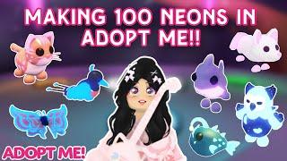 Making 100 Neons In Adopt Me!! | Filling Up My Inventory With SO MANY NEONS!!#adoptme #roblox