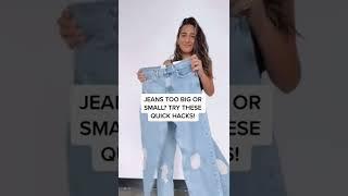 Jeans Too Big Or Small | Try These Quick Hacks! #shorts #fashion #jeans #hacks