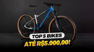 TOP 5 BIKES ATÉ R$5.000,00 - QUAIS A MELHORES OPÇÕES DE MOUNTAIN BIKES PARA INICAR A PEDALAR?