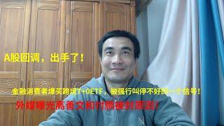 A股回调，出手了！金融消费者爆买跨境T+0ETF，被强行叫停不好的一个信号！外媒曝光高善文和付鹏被封原因！