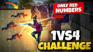 Red Numbers Only 1vs4 Custom Challenge തോറ്റാൽ Account പോകും 1vs4  But Power കാണിച്ചു കൊടുത്തു!