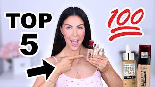 TOP 5 AFFORDABLE/DRUGSTORE FOUNDATIONS OF 2024!! YEARLY BEAUTY FAVORITES!