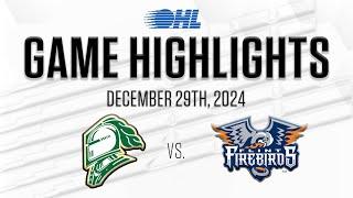 OHL Highlights: London Knights @ Flint Firebirds Dec. 29, 2024