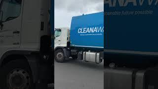 Cleanaway garbage truck coming out the depot￼