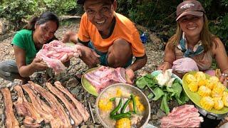 PORK RIBS AND PORK BELLY IN THE FOREST