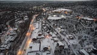 01-18-2023 Manitou Springs, CO - Epic Post Snowstorm Drone Footage Mountain Town