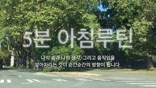 (5분 아침루틴) 알아차림 ㅣ 명상, 스피치, 필사 구절, 호흡