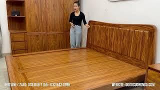 Combo Phòng Ngủ Gỗ Cẩm Vân 3 Chi Tiết Hiện Đại - Vân Gỗ Đẹp | Đồ Gỗ Cường Nga