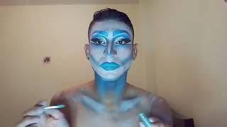 Ice Queen Drag queen make up - boy to drag