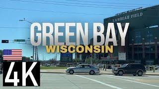 Road Tour of Green Bay, WI in 4K - The Home of the Packers &  Lambeau Field - Green Bay Driving Tour