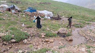 Flood and spring rain in the wild mountains of Iran's nomads