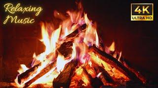 Ultra HD 4K Fireplace with Gentle Wood Crackling and Piano Melodies