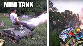 DIY GIANT Mini TANK! (with fireworks)