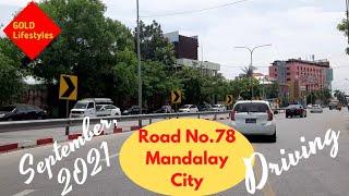 Mandalay city Myanmar , driving along the road no. 78