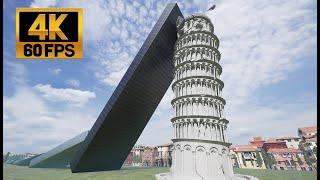 Pisa tower breaking super domino