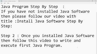 Learn To Write and Run First Java Program Step By Step