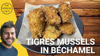 Spanish Tigres Mussels in béchamel, breadcrumbed and deep fried.