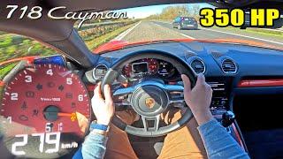 350HP Porsche 718 Cayman Stage 1 on Autobahn [NO SPEED LIMIT]