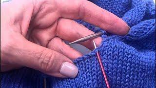 Picking Up Stitches for an Underarm on a Top -Down Sweater - with No Holes!